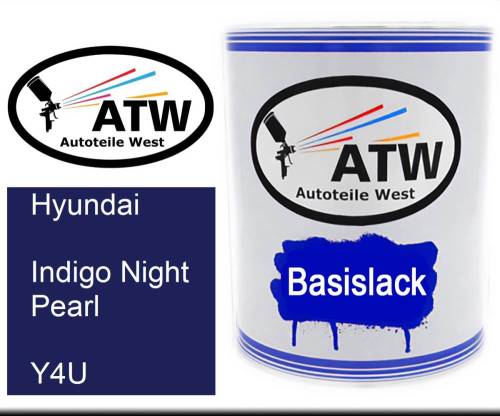 Hyundai, Indigo Night Pearl, Y4U: 1L Lackdose, von ATW Autoteile West.